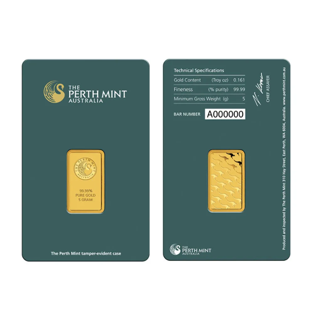 Australië Gold Bar-serie zegelverpakking met een onafhankelijk serienummer Messing kern Fake Gold Block Craft Collection Gift