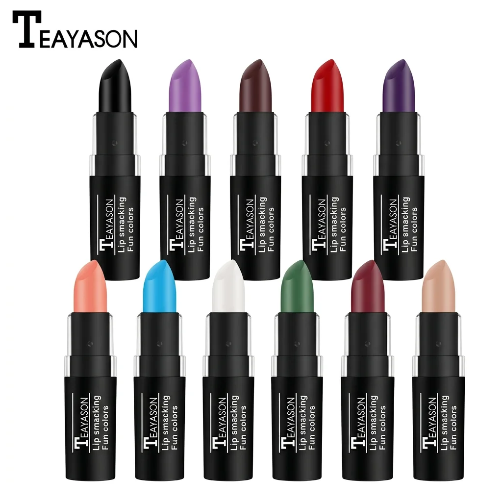 Punk Dark 11-Color Lipstick – Waterproof Easy-to-Apply Makeup Sexy Red Matte Lip Gloss Black & White Body Painting Cosmetics - view 6