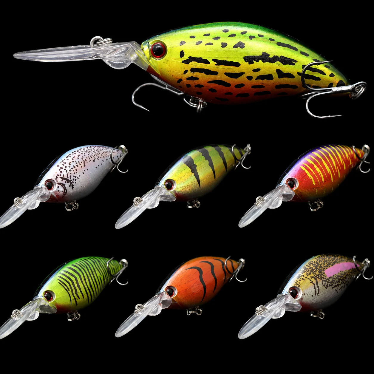 Wlure Crankbait Fishing Lure 11cm 18.5g with Reflection Foil Wobbler Deep Diver 4-5 Meters Tight/Fast Action C739