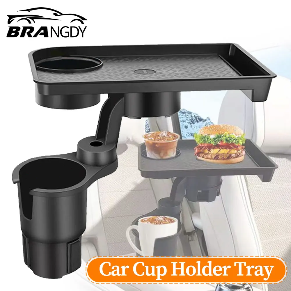 Car Cup Phone Holder Stand Mount Tray 360 Degree Rotation Table Slot Food Organized Adjustable Drink Accesories