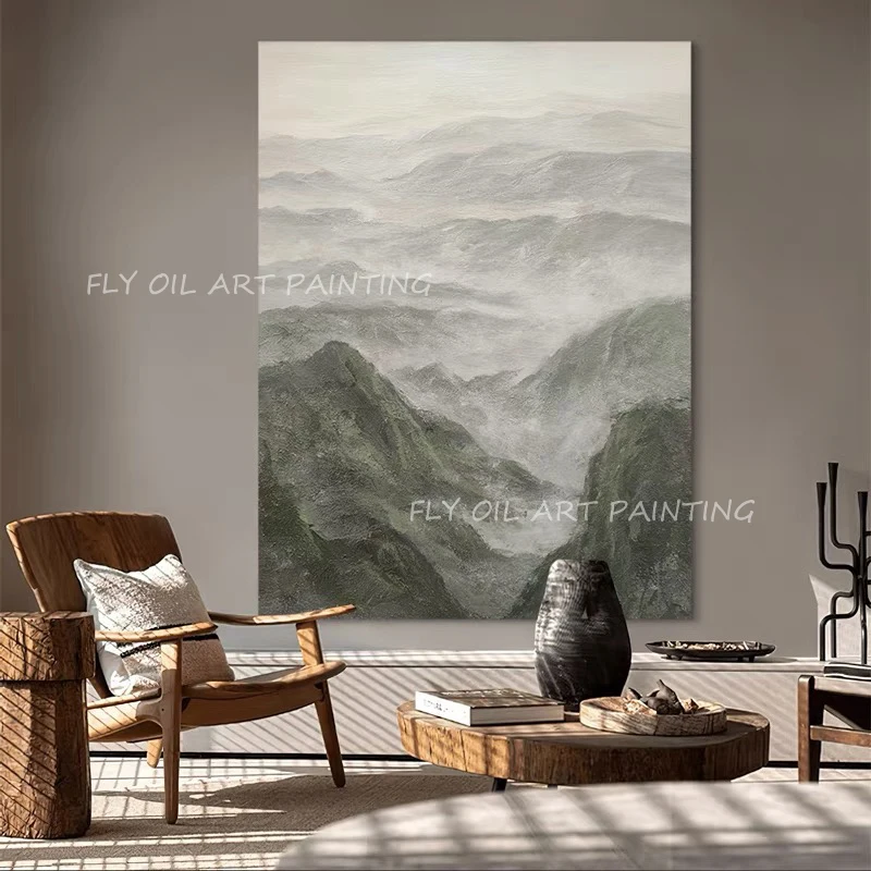 

Large Size 100% Handpainted simple pure nature landscape mountain Oil Painting Porch Aisle For Living Room as a gift unframe