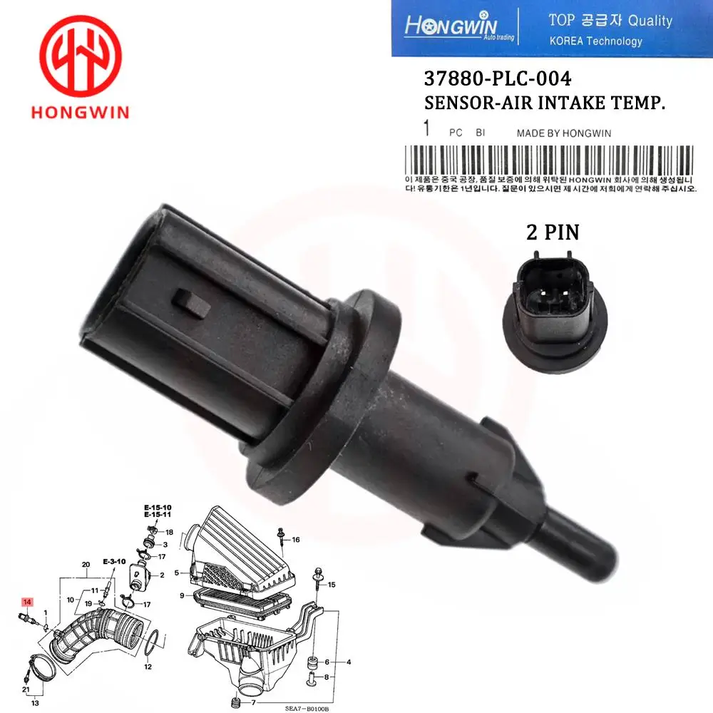 Air Intake Charge Temperature Sensor 37880-PLC-004 37880PLC004 For Honda Accord Civic CR-V Fit Element Acura MDX RSX TSX 2001-09