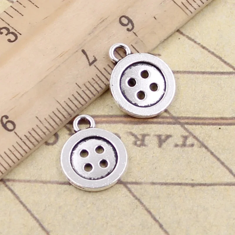 20 sztuk Charms dwustronna, proszę kliknąć na przycisk „ 16x13mm tybetański brąz srebrny kolor wisiorki antyczny tworzenia biżuterii DIY Handmade Craft — zdjęcie 2