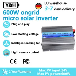 Y & H 600W Micro Inverter solare Plug And Play Inverter solari a onda sinusoidale pura 120V 220VAC Mppt Inverter Grid Tie Inversor 500 watt