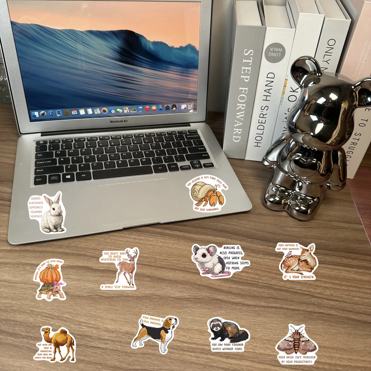 50개 중세 동물 문구 그래피티 스티커 장식용 기타 가방 DIY 휴대폰 케이스 노트북 방수 스티커