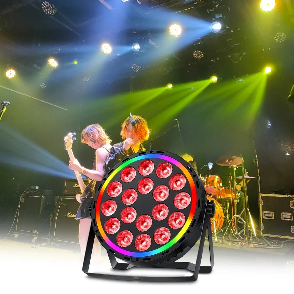 2 pièces RGBW 18x4W 4in1 LED Par lumière effet de scène éclairage avec bande auxiliaire DMX512 pour les fêtes événements mariages Club lampe de fête