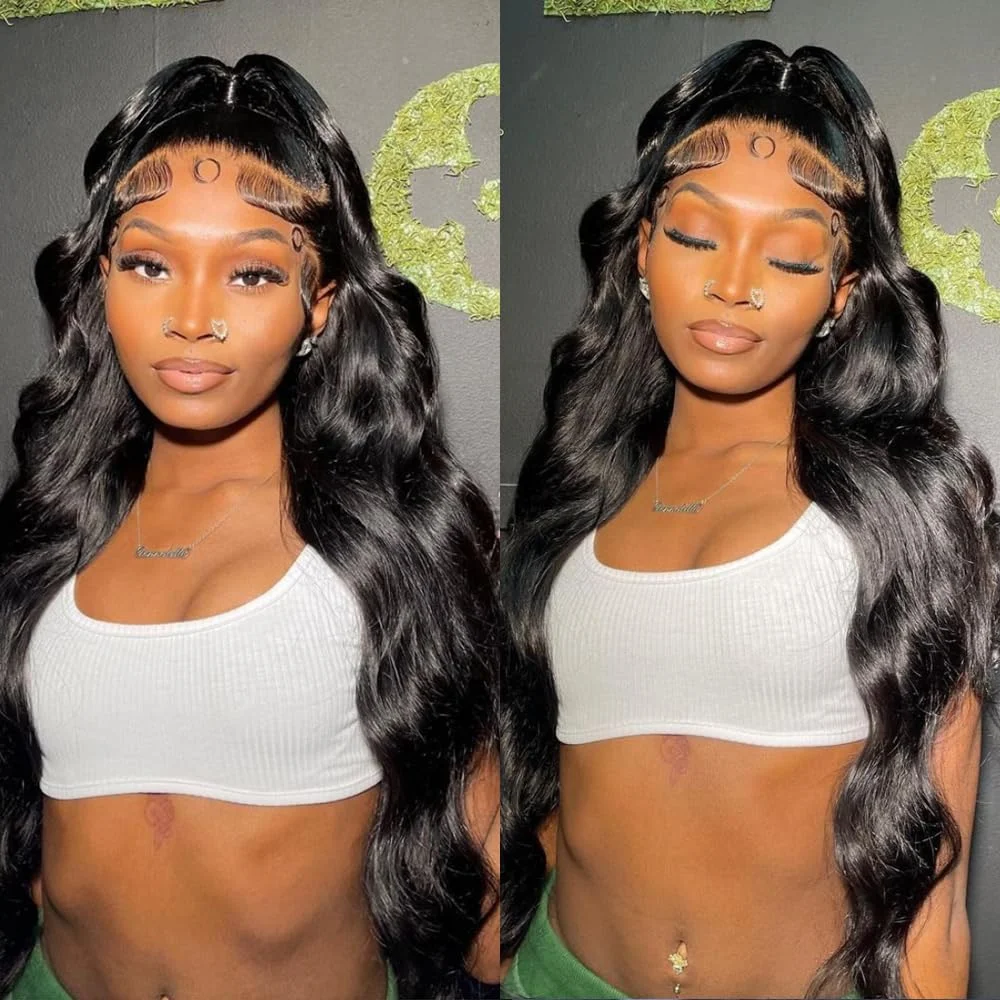 13x6 HDボディウェーブレースフロント人毛ウィッグ ボディウェーブレースフロントウィッグ 密度200% 13x6レースフロントウィッグ 生え際処理済み