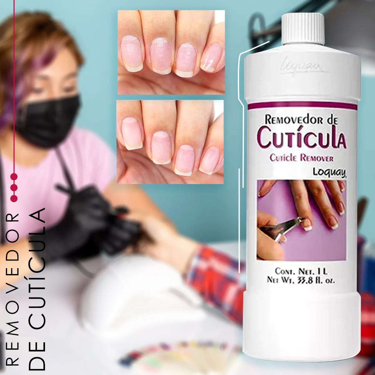Removedor Ablandador De Cutícula Manicura Loquay 1 Litro