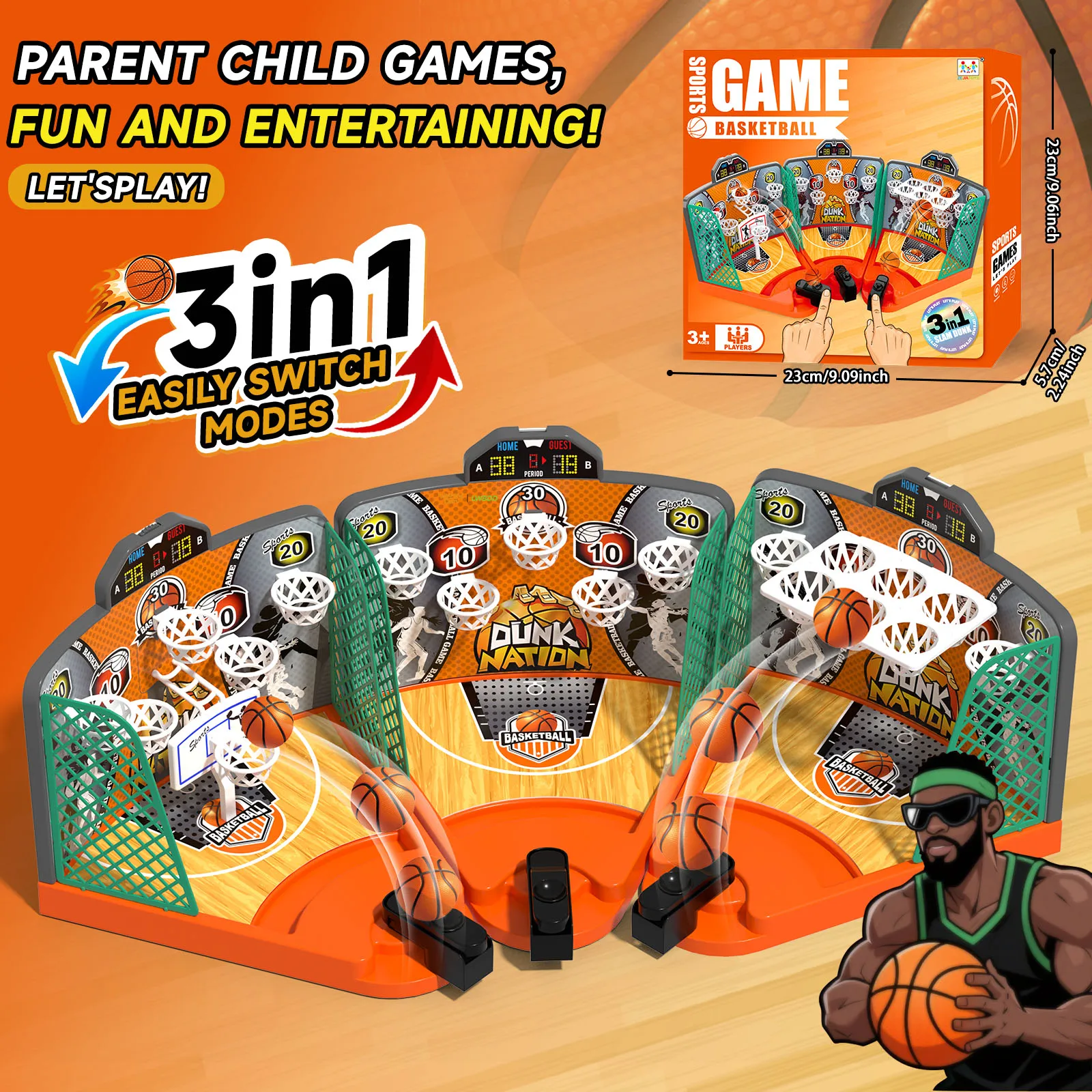 

1 шт., автоматическая игра для стрельбы по баскетболу с системой очков - многопользовательская домашняя/баскетбольная игрушка с сенсорной технологией