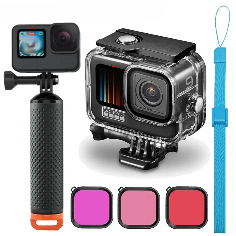 Étui étanche 60M pour GoPro Hero 13 12 11 10 9, couvercle de boîtier de plongée sous-marine pour Go Pro Hero 9 10 11 12 13, accessoires