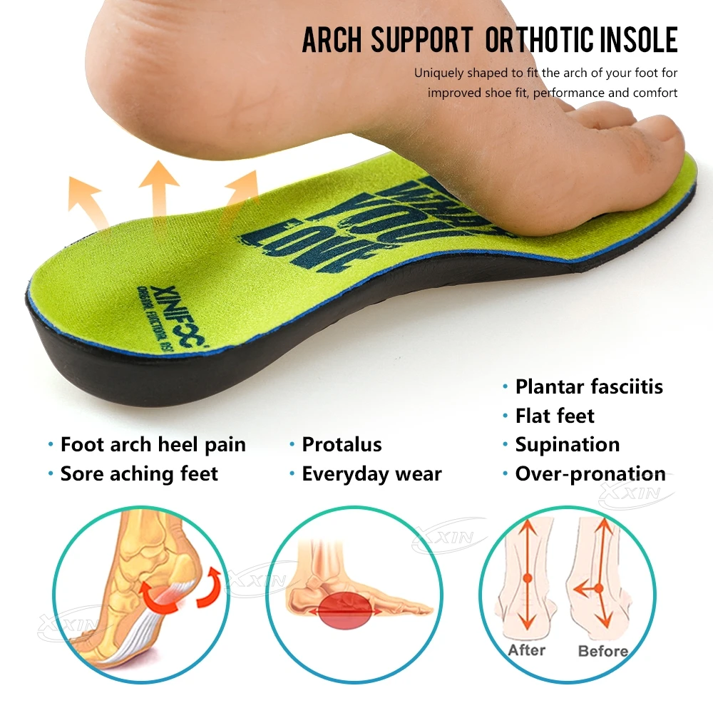 【Xxin】Arch Support Insole Orthotic Sports Insole Running Shock Absorber Shoe Pad Foot Care Size 34-46