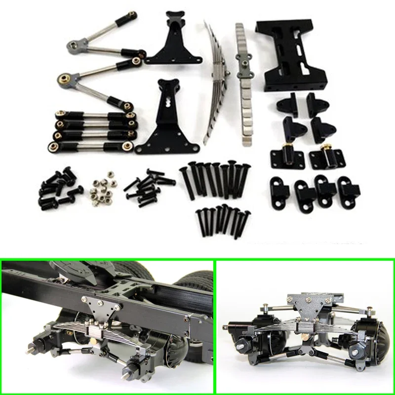 Metalen Achterste Dubbele As Ophanging Voor 1/14 Tamiya Rc Truck Trailer Scania 770S R620 3363 Actros Volvo Man Lesu Onderdelen - afbeelding 2