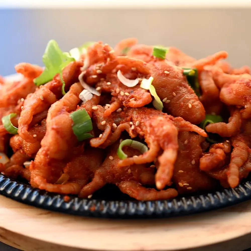 매운 단풍 무뼈 불 닭발 숯불 직화 구이 캠핑 음식