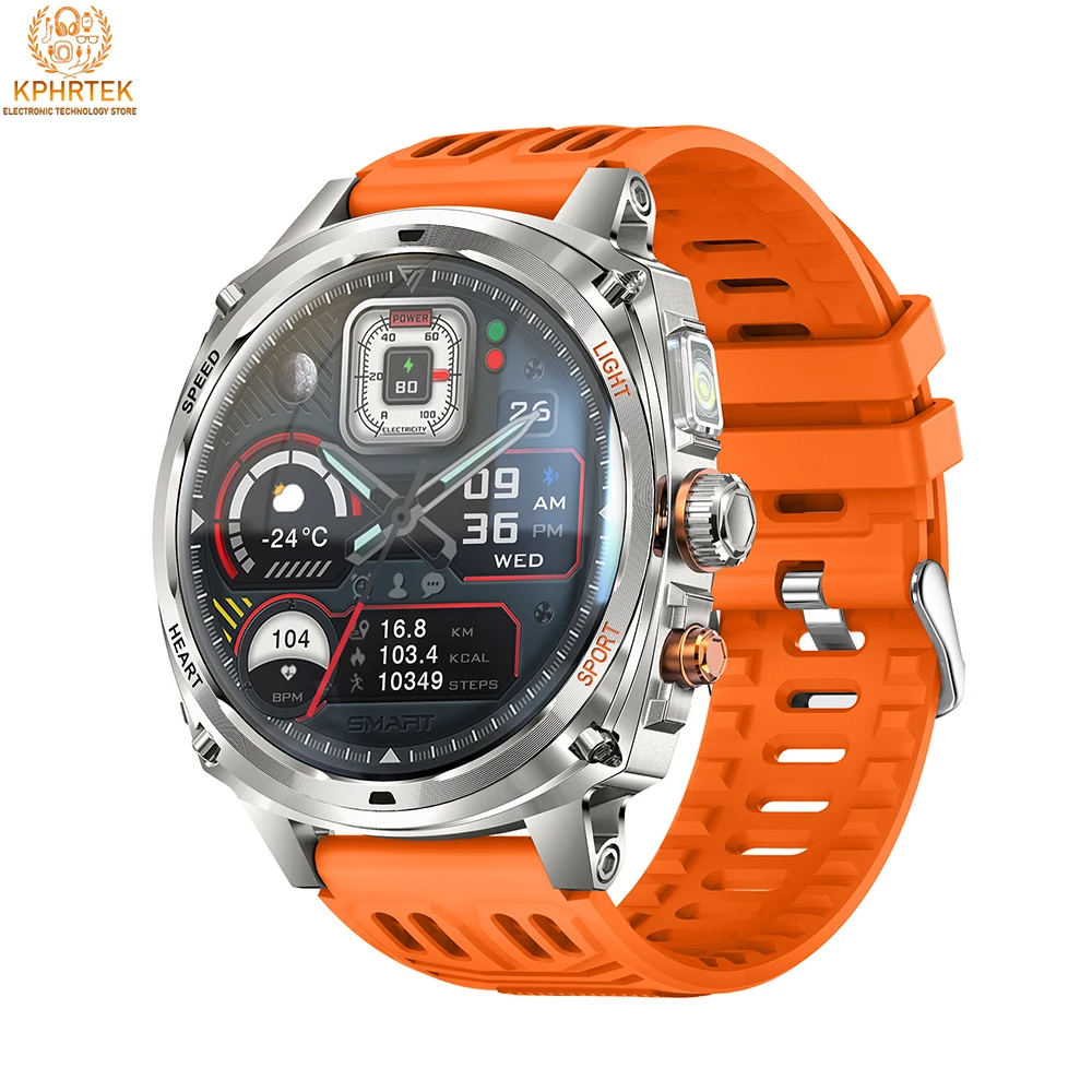 นาฬิกาอัจฉริยะ KM200 หน้าจอ AMOLED 1.75 นิ้ว ระดับไฮเอนด์ สำหรับธุรกิจและกีฬา กันน้ำ รองรับการโทรผ่านบลูทูธ แบตเตอรี่ขนาดใหญ่