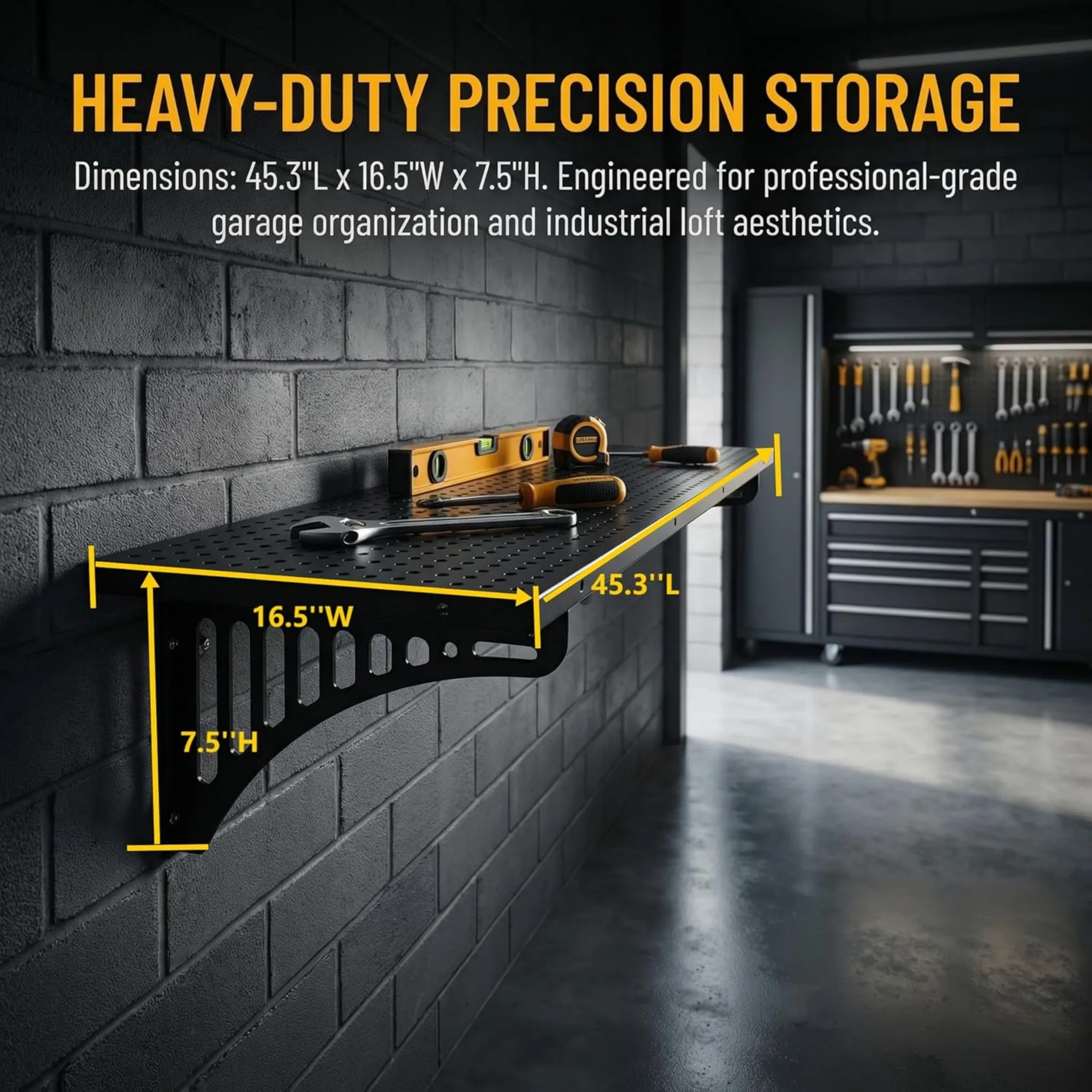 Heavy Duty Garage Storage Shelves, 4-Pack and 8-Pack, 1.4 FT x 3.8 FT Wall-Mounted Rack, 500 lbs Load Capacity with Built-in Hooks, for Tools and Organization