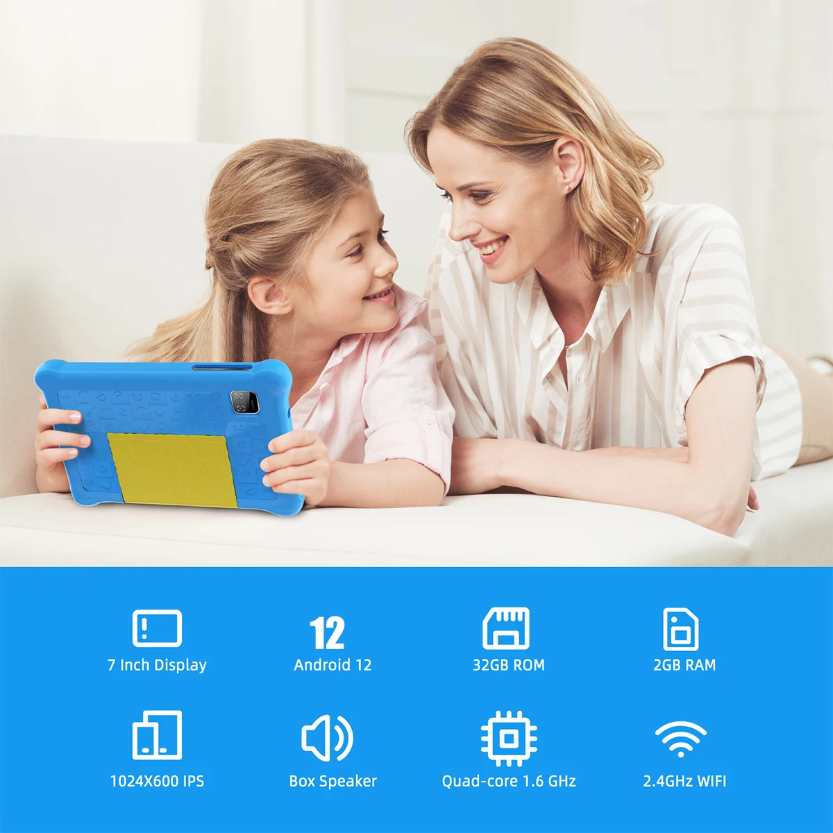 Humyig แท็บเล็ตสำหรับเด็กขนาด7นิ้วแอนดรอยด์13 Quad Core 5GB RAM 32GB รอม128GB บลูทูธของขวัญสำหรับเด็กซอฟต์แวร์เล่นเกม