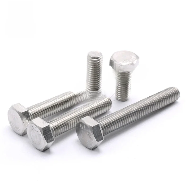 10pc M3 M4 M5 M6 M8 A2 304 ze stali nierdzewnej metryczne gwintowane Din933 zewnętrzne Hex nakrętka z łbem sześciokątnym śruba średnica gwintu 3/4/5/6mm — zdjęcie 2