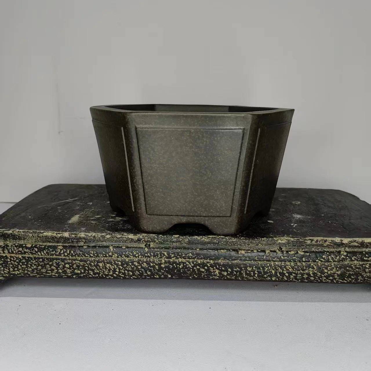 Classic-Old-Brown-Handmade-Hexagonal-Bonsai-Pot