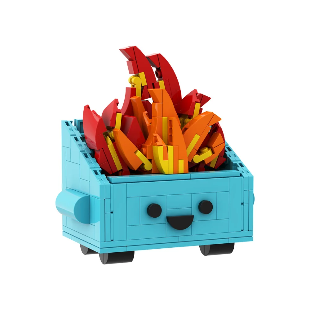 setbricks-moc-ダンプスター火事-ビルディングブロック、面白い精神的サポートデスク装飾ブロック、大人や同僚へのオフィスギフト
