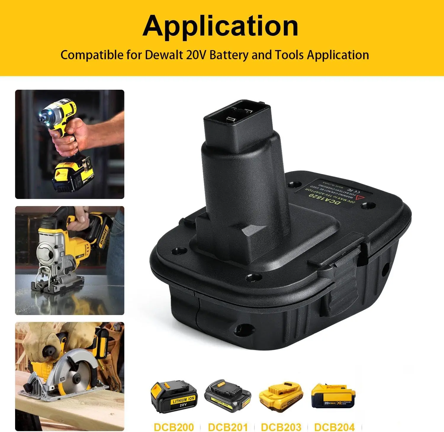 

Адаптер аккумулятора DCA1820 для Ni-MH аккумулятора Dewalt 18 В DC9096 Электроинструмент для XR 20 В 18 В, штифт литиевой батареи DCB183 DCB206 DCB609