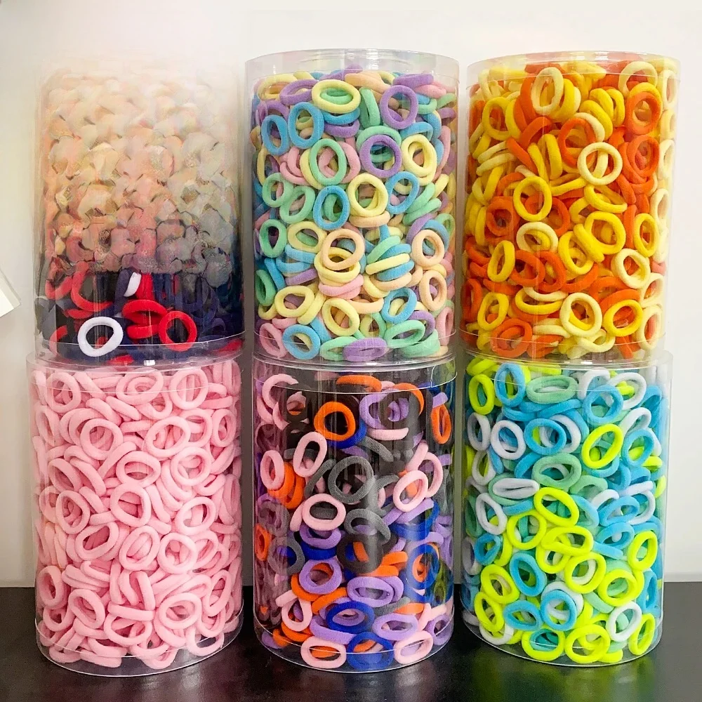 100/300/500 sztuk dziewczyny kolorowe elastyczne gumki do włosów kucyk trzymaj gumka do włosów opaski gumowe Scrunchie akcesoria do włosów opaski dla dziewczynek — zdjęcie 2