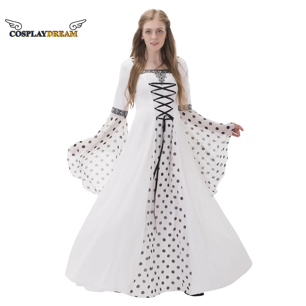 

White Medieval Renaissance Wedding Dress Civil War Victorian Rococo Dress Marie Antoinette Dress Ball Gown Halloween Costume