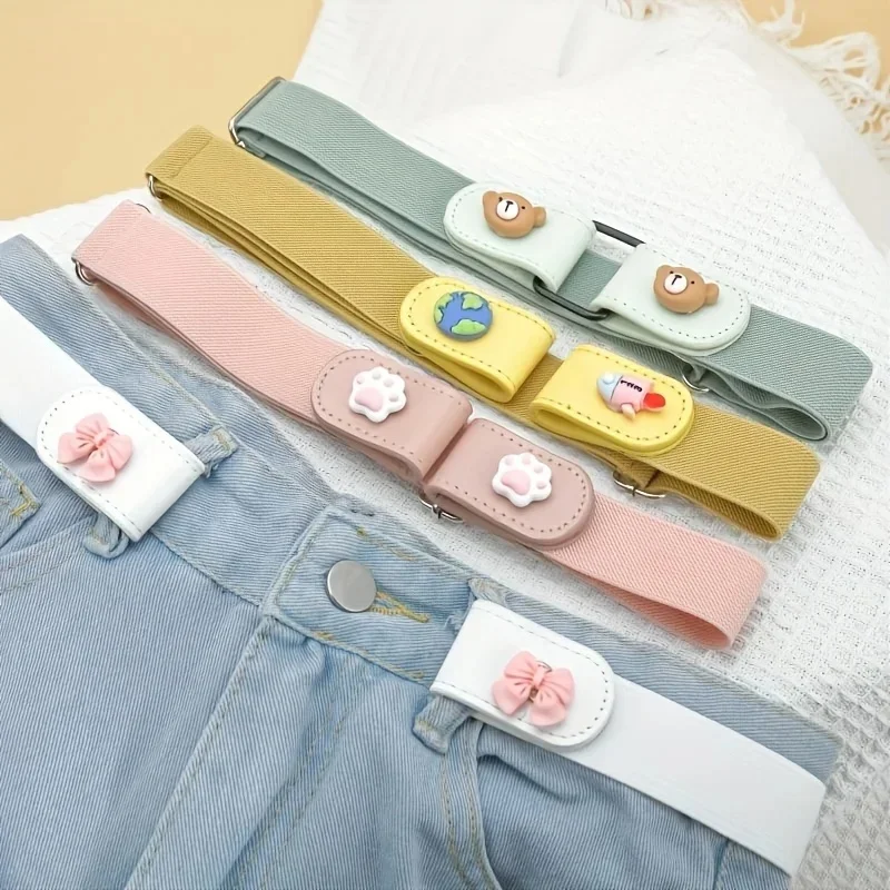 Ceinture en jean polyvalente pour femmes, 1 pièce, Style boucle à pression, Invisible, sans Trace, élastique, extensible, longueur réglable