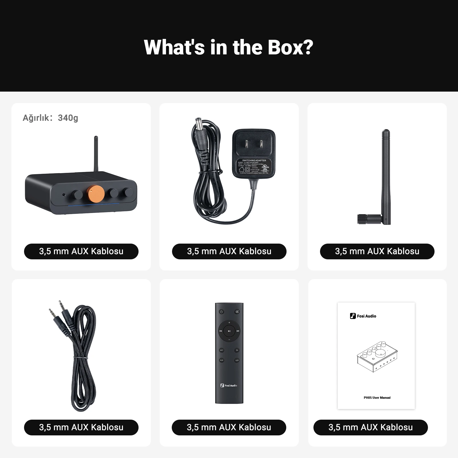 Fosi Audio HT4S Bluetooth 4.1 Heim-Soundverstärker, Outdoor-Lautsprecherverstärker, Mini-Desktop-Verstärker, 4-Kanal-Bass-Shaker-Verstärker für Lautsprecher 3