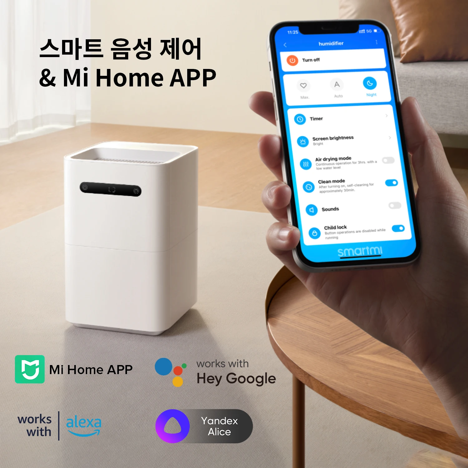 Smartmi Air Humidifier 3 CJXJSQ05ZM 350mL/h Natural Evaporation Mi Home APP/Voice Control Quiet Sleep Mode 5L Large Water Tank