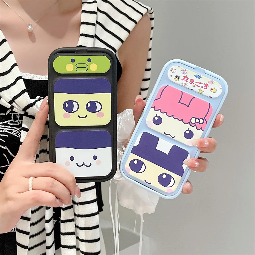 

Cute cartoon fold magnetic stand phone case for iPhone 17 16 Pro Max 15 Pro 14 13 cover Kawaii shock protection Funda 16 17 Case