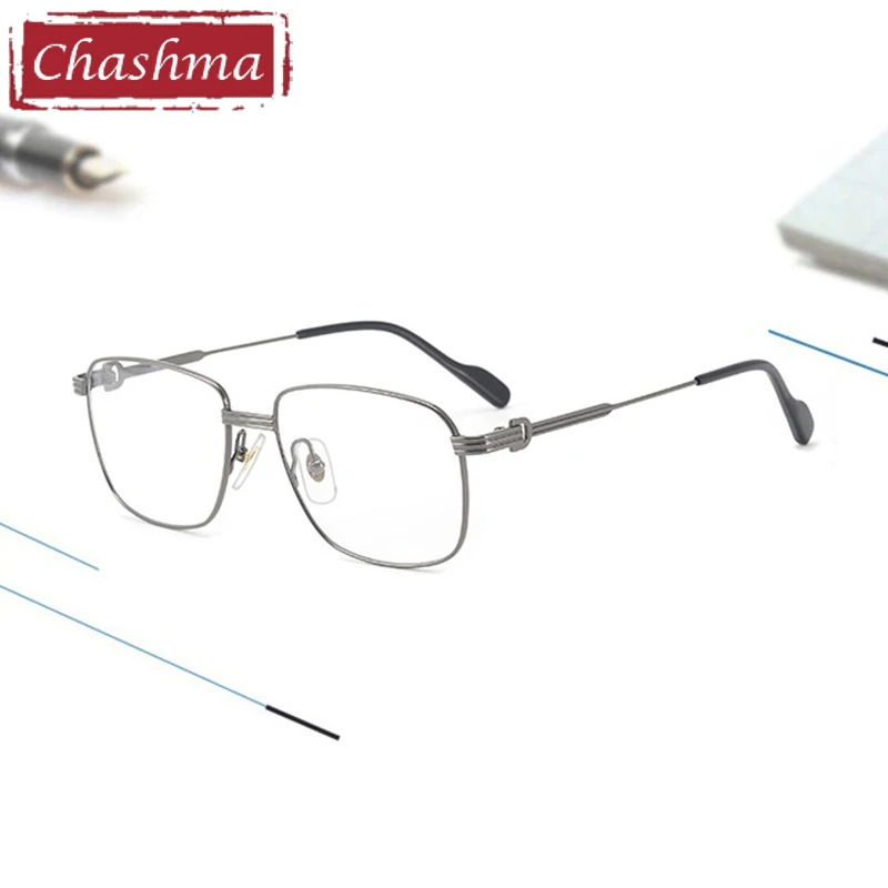 

Chashma Prescription Glasses Men Pure Titanium Square Optical Eyeglasses Frames for Progressive Recipe Lenses Eyewear Spectacles