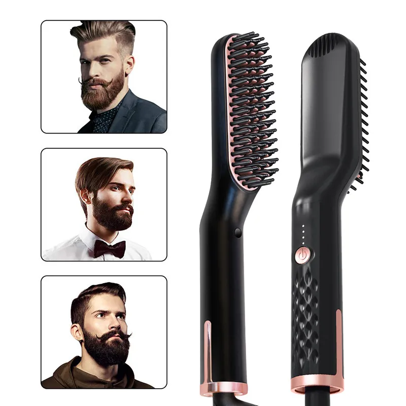 Hair Straightener Brush Professional Hair Comb Brush Beard Straightener Electric Comb Straightener Fast Heating Styling Tools