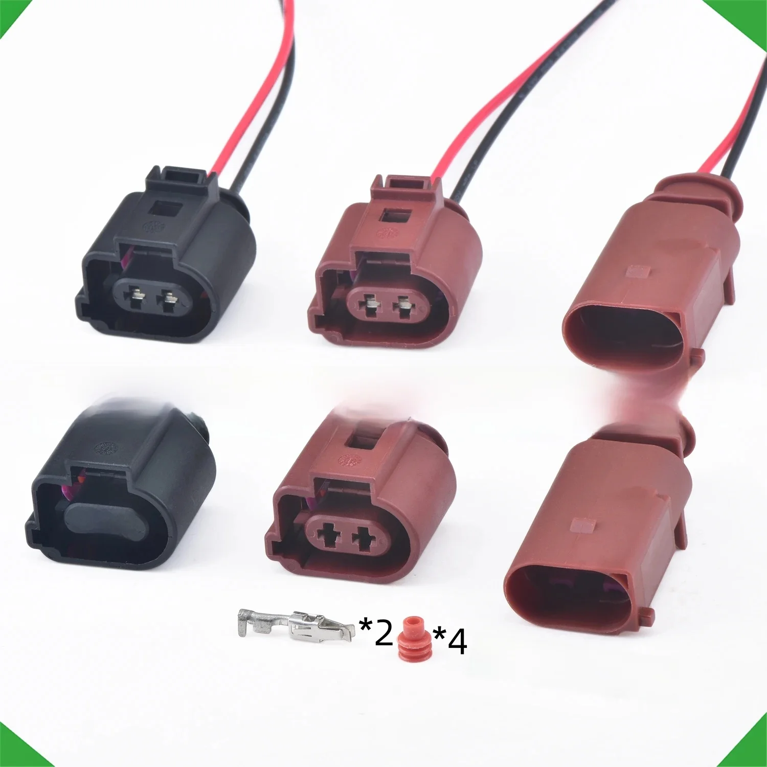 Connecteur étanche automobile à 2 broches, étrier EPB, cylindre de frein à main électronique, prise de faisceau de câbles de moteur 1J 0973722 Un pour VW Audi