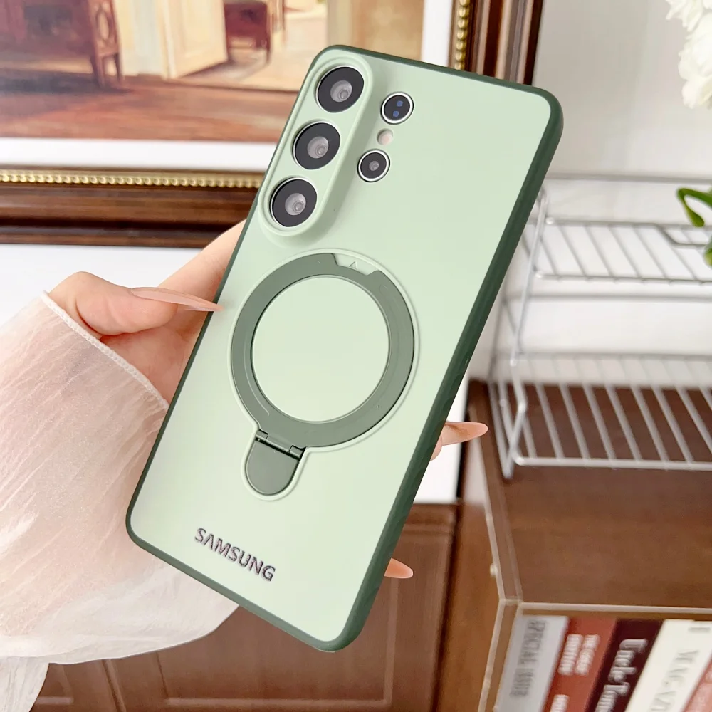 360 ° Drehbare Magnetische Metallhalterung Silikon-Handyhülle für Samsung S26 S25 S24 S22 Ultra S26 Plus A57 für Magsafe Cover – Detail 13