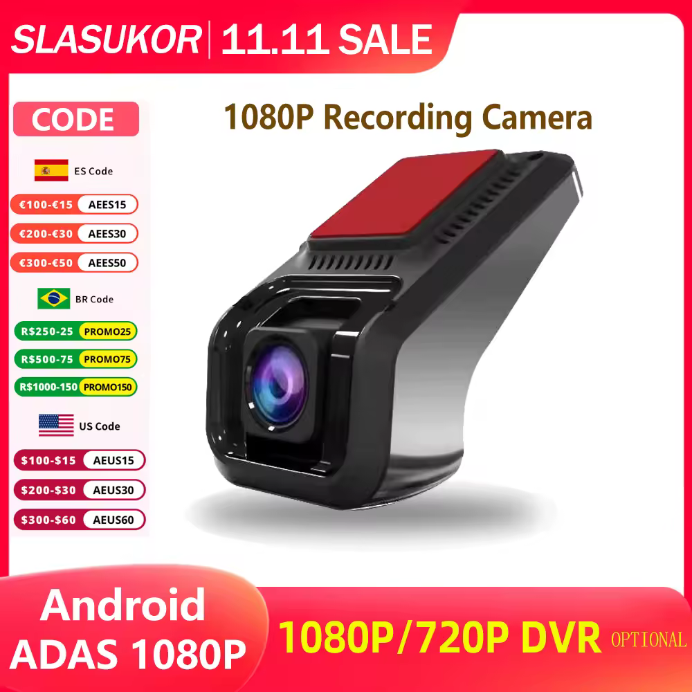 עדס 1080P/720P דאש מצלמת DVR דאש מצלמה רכב רדיו אנדרואיד HD לילה גרסה DVR אבזרים