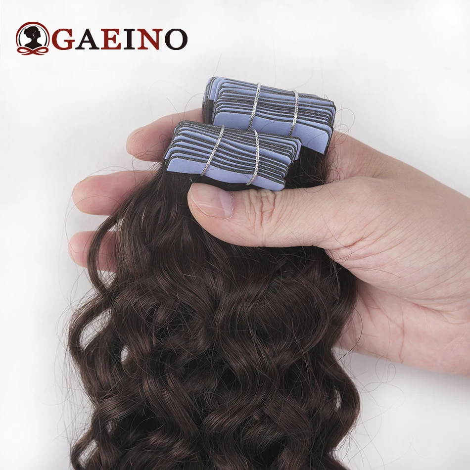 Cinta en extensiones de cabello humano ondulado, cinta de cabello rizado Remy, 100% cabello Remy Real, 2,5 g/pc, extensiones de cabello para salón