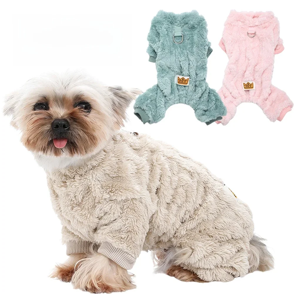 Pet Dog Clothes Cozy Soft Fleece Puppy Cat Jumpsuit For Small Medium Dogs Cats Winter Warm Clothes With Elasticity Yorkshire Pug — 2