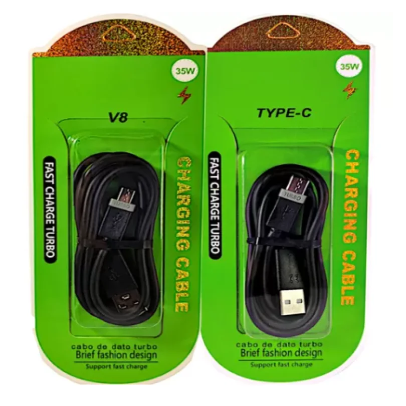 Kit 4 peças 2 Turbo Android Micro Usb V8 e 2 Tipo C