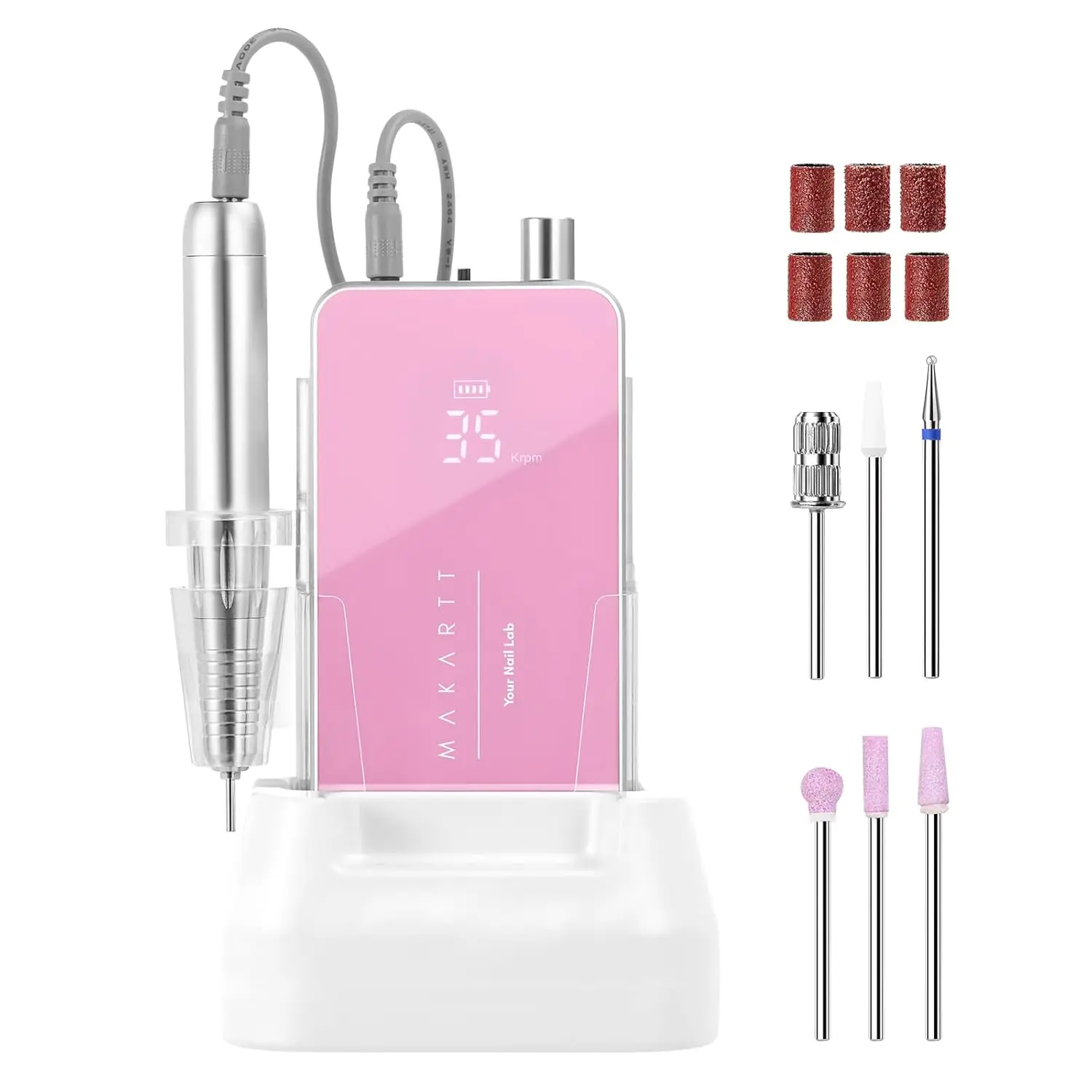 

Professional Nail Drill, Nouvella 35000RPM Electric Nail Filer Machine with Coreless Motor Rechargeable Efile for Nails Gel