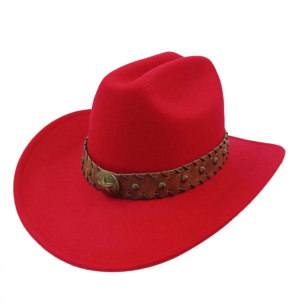 Western Cowboy Hat Men's and Women's Jazz Hat Retro Cowboy Wide Brim Cloak Church Hat