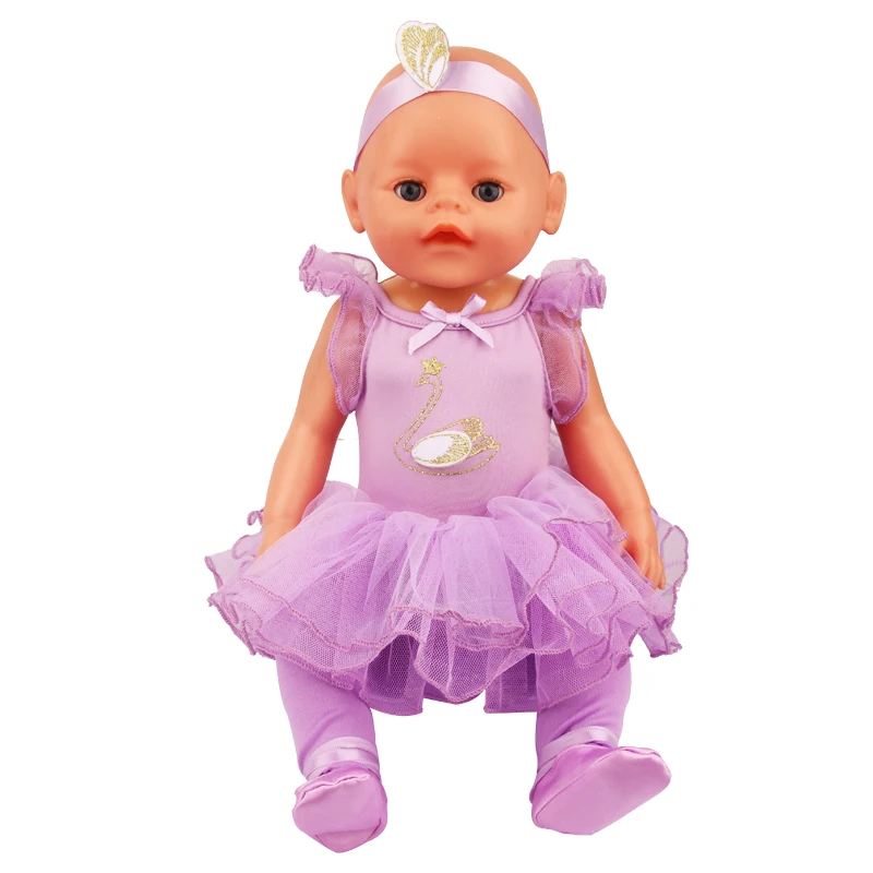 Cosplay Dallet Doll Clothes Set Suit For 18 Inch American&43Cm Baby New Born Girl Doll Ballet Dress Outfit For Generation Doll
