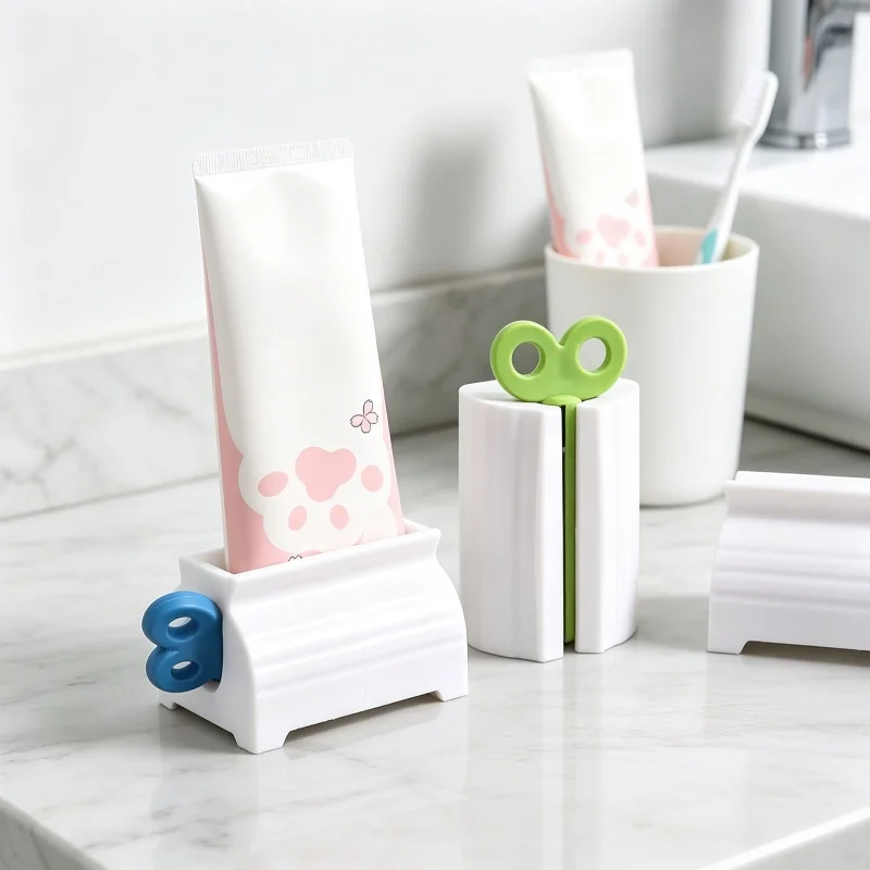 Toothpaste Squeezer Rotate Toothpaste Dispenser Holder Stand Reusable Bathroom Tube Squeezer for Cosmetic Cream Toothpaste