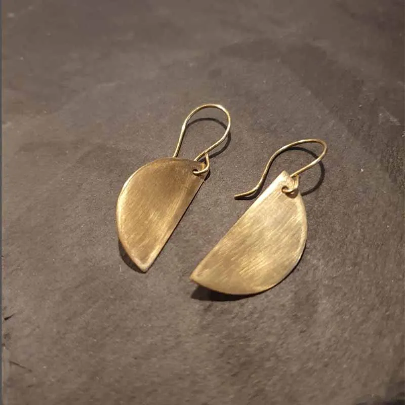 Brass semicircle earrings