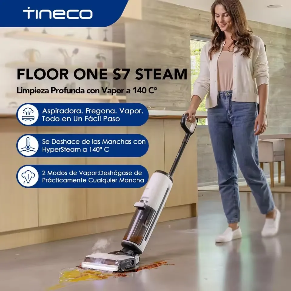 S7 Steam Cordless Wet Dry Vacuum Steam Mop All-in-One, Floor Washer for Sticky Mess Clean Up on Hard Floors