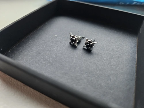 Black CZ Metal Star Earring Stud For Men Women Hip Hop Style Antique Silver Color Start Clear Crystal Couple Post Earrings photo review