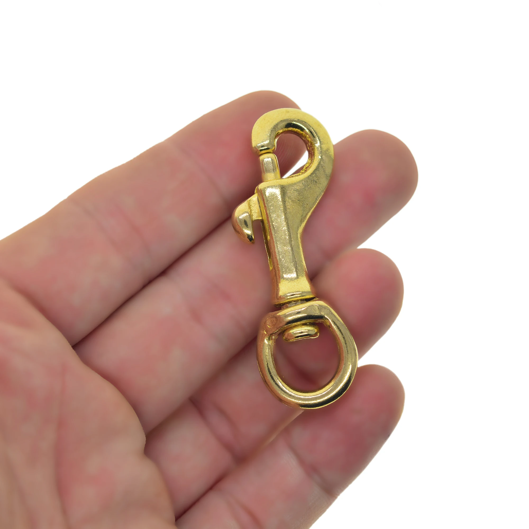 mini Solid Brass Swivel Trigger Spring Snap Hooks Keychain lobster clasp with D ring 11mm 14 mm leather DIY Jean wallet