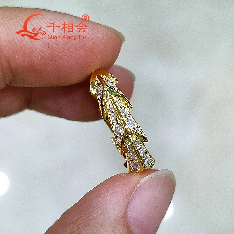 925 Silver Snake Ring Hot Wheels Eternity Band 18k Gold Plated with D VVS White Moissanite for Men And Women Jewelry