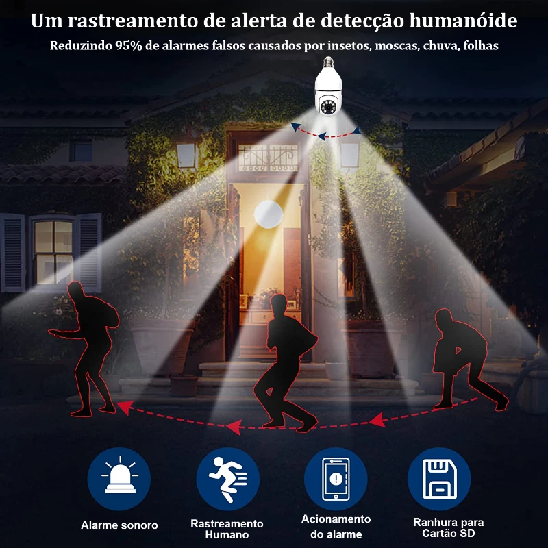 Yoosee-cámara de seguridad IP inalámbrica 360, WiFi, con boquilla de enchufe, Ptz, visión nocturna Full HD, bivolt