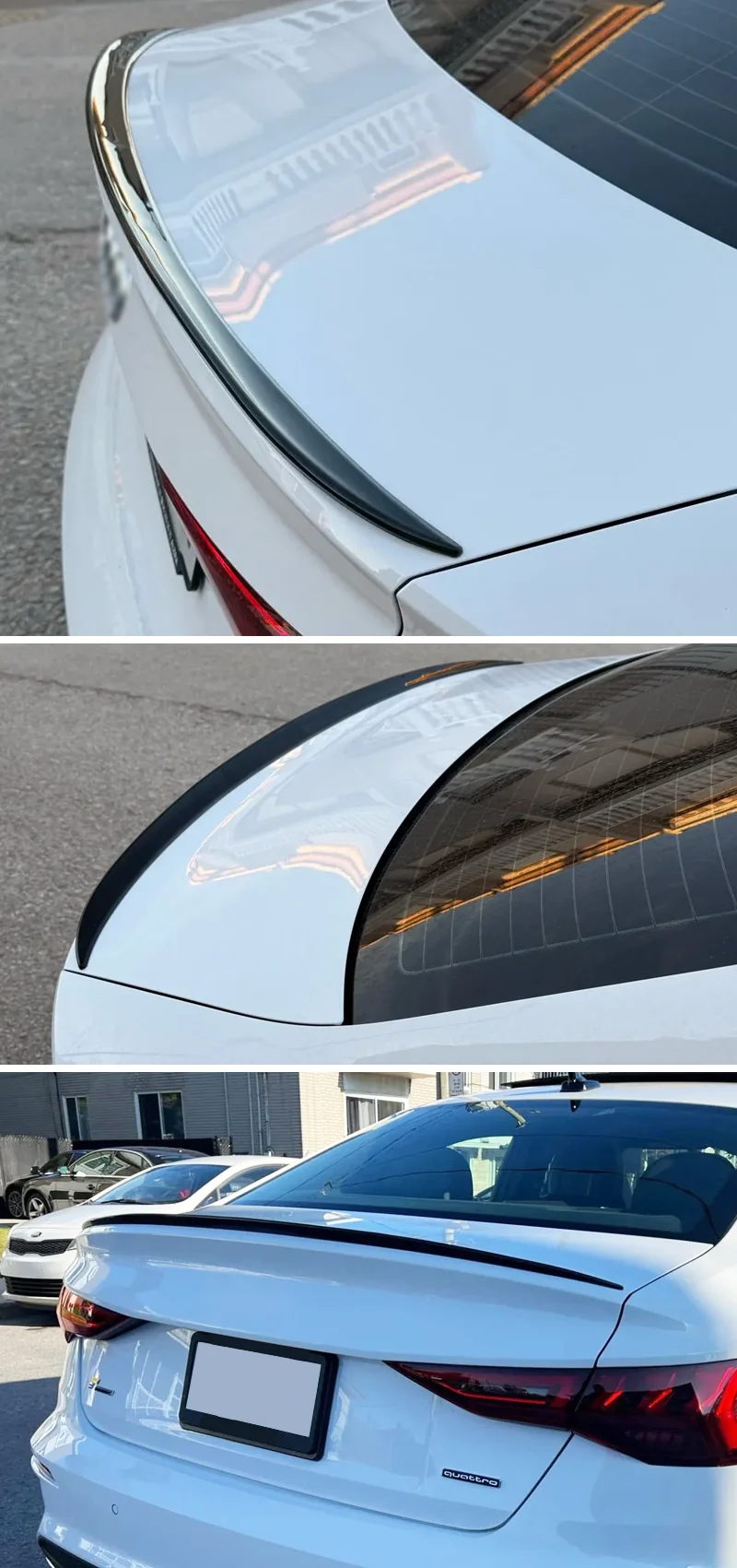 Für Audi Zubehör A5 S5 RS5 4-Türer Sportback Auto Heckdach Kofferraum Spoiler Flügel Lippe Hochglanz Schwarz Gummi – Detail 3