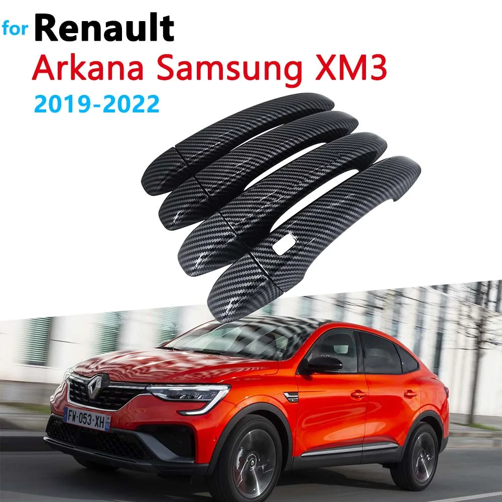 

Прочная крышка дверной ручки из углеродного волокна для Renault Arkana Samsung XM3 Megane Conquest 2019 ~ 2022, декоративные аксессуары для внешней отделки автомобиля